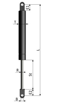 Gasdruckfedern mit Augenenden